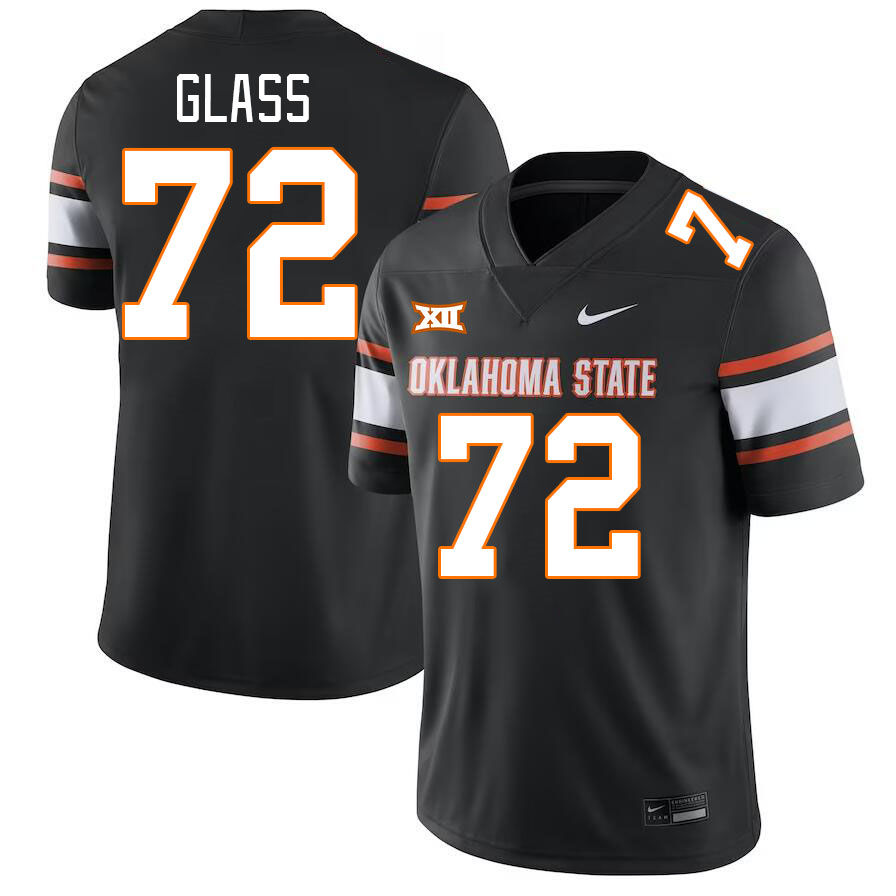 Men #72 Isaia Glass Oklahoma State Cowboys College Football Jerseys Stitched-Black